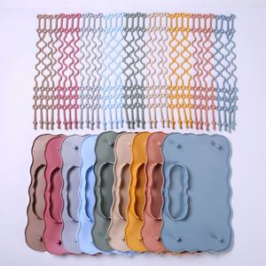 Juego de vajilla de silicona para bebés con ventosa, divisor de alimentos resistente a caídas con mantel individual con cordón, diseño moderno y sencillo - Product Image 2
