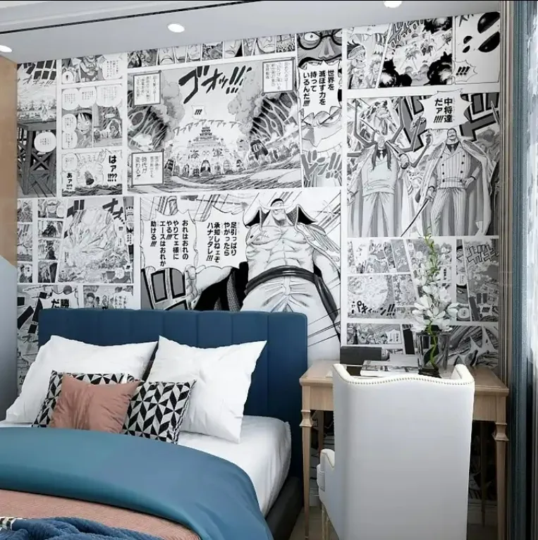 3D özelleştirilmiş anime animasyon duvar korsan ninja yatak odası duvar kağıdı