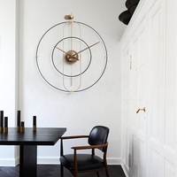 Litthing — horloge murale de luxe en métal et cuivre, horloge grand format, Design Original, style moderne et minimaliste, en béton pour décoration de maison