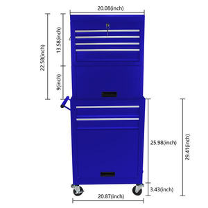 Db 6 Drawer Rolling Tool Chest Blue Metal With <b>Wheels</b> For Vehicle Storage <b>Cabinet</b> - Product Image 6