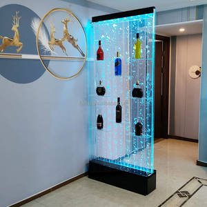 Paravent moderne en acrylique LED lumineux sur le thème de la vie marine avec mur d'eau à bulles et installation facile - Product Image 1