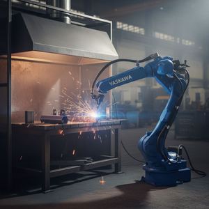Solution de soudage automatisée sans enseignement Yaskawa, robot 6 axes, bras de soudage YASKAWA AR3120, positionneur sur rail, cellule de travail - Product Image 6