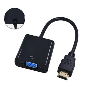 TISHRIC-Câble VGA HD 1080P compatible HDMI vers VGA, convertisseur audio numérique vers analogique mâle vers Famale pour tablette portable PC TV