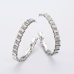 Boucles d'oreilles en forme de C, plaquées argent, en stock, fabrication en usine, <span class=keywords><strong>E334</strong></span> - Product Image 5