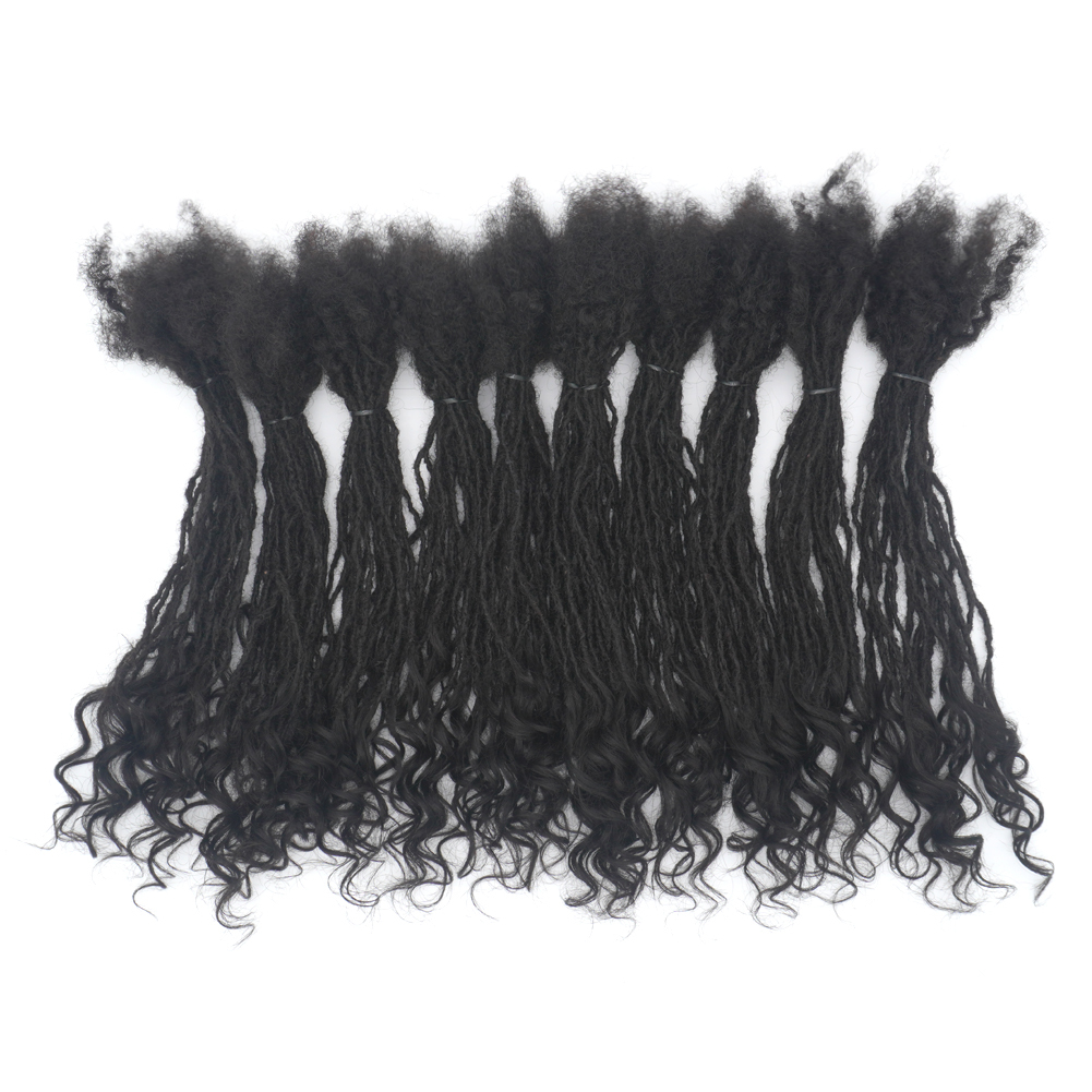 Vast Hair KAMA Handmade Interlocking Sisterlock Curly Tips 100% Remy INDIAN Human Hair Permanent Micro Locs Extensions Soft Dreadlocks thumbnail 1