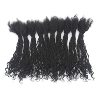 KAMA Extensions de micro-locks permanentes faites à la main, en cheveux humains indiens 100% Remy, avec pointes bouclées Sisterlock entrelacées, Dreadlocks souples