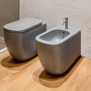 Inodoro portátil Onyx bidé sin borde, con asiento Duofix, drenaje <span class=keywords><strong>horizontal</strong></span> y montaje a pared. - Product Image 5