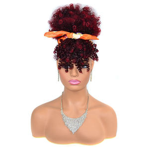 High Puff Afro Curly Peluca con cordón de cola de caballo Short Afro Kinky Clip-On para trenzar el <span class=keywords><strong>cabello</strong></span> - Product Image 4