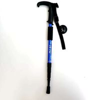 Tongkat Trekking Empat Bagian dari Paduan Aluminium Ultra-ringan, Tahan Benturan, Kekuatan Tinggi, Lengkung/Lurus Modern, Berbahan Plastik