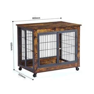 Nueva llegada moderna bandeja de metal de madera para interiores jaula para perros resistente con cierre de botón a presión para hogares - Product Image 6