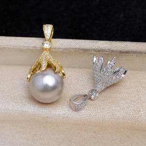 Pendentif de luxe en argent 925, grand chapeau couvrant la tête, cache-cernes, accessoires de bricolage et produit semi-fini pour bijoux en perles - JG5906 - Product Image 1