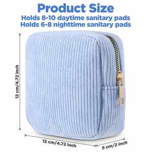 Versatile Corduroy Multi-Functional Pouch Stylish Solution for Organizing <b>Period</b> Supplies Cosmetics and Daily Essentials - Product Image 2