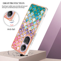 Coque de téléphone pour OPPO A58 4G pour Reno10Pro 5G, motifs tendance, placage marbré, antichoc, IMD, ajustement fin, avec TPU souple dégradé