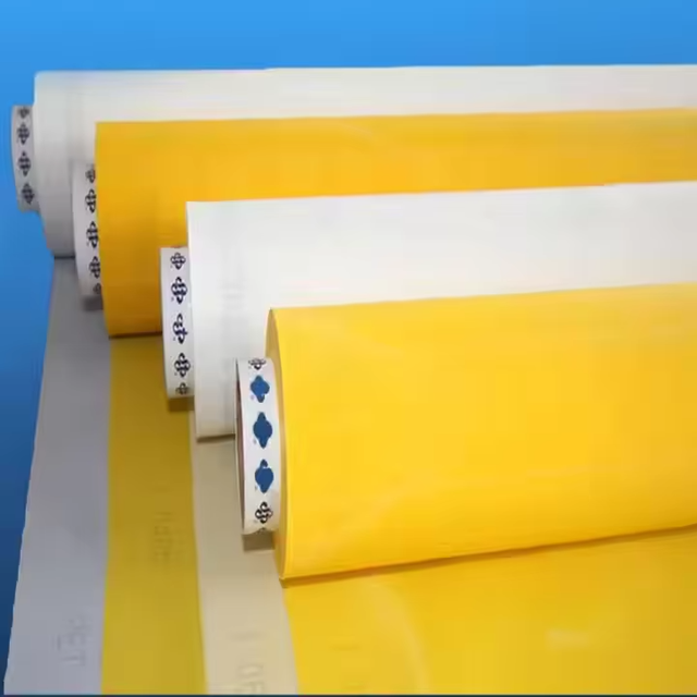 Yellow Polyester Silk Screen Printing Mesh 80 90 100 110 120 150 200 250 300 Mesh Fabric Plain Weave Textile Bolting Cloth