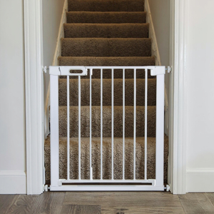 Barrière de sécurité pour bébé en plastique et fer à fermeture automatique, à fixation par pression, avec porte pour animaux domestiques, pour escaliers et couloirs, clôture de sécurité pour enfants - Product Image 2