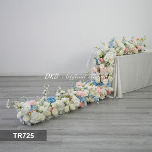 DKB Customized <b>Flower</b> Wall Backdrop 8ft X 8ft With White <b>Flower</b> Runner and Row for Wedding Backdrop Decoration <b>Flower</b> Wall - Product Image 3