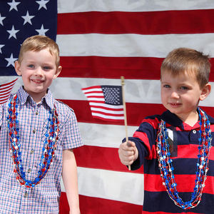 Accesorios del 4 de julio, 50PCS Collar de estrellas Cuentas del Día DE <span class=keywords><strong>LA</strong></span> Independencia, Rojo Blanco Azul Patriótico Cuarto DE JULIO Collar Favor de fiesta - Product Image 6