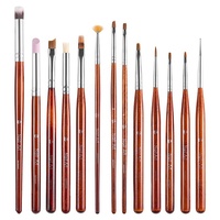 Prix de gros Manche en bois rouge et cheveux en nylon PP Mini pinceau angulaire de haute qualité par le fournisseur de brosses à ongles BW19-7