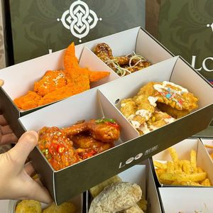 Cajas de Embalaje Desechables Personalizadas para Comida Rápida, Contenedor con Compartimentos, Caja de Almuerzo de Papel Kraft Marrón para Llevar - Product Image 3