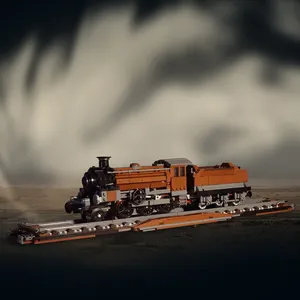 GoldMoc, tren de vapor alemán, 10277, locomotora de cocodrilo, juego de bloques de construcción alternativos, juguete de rompecabezas para niños