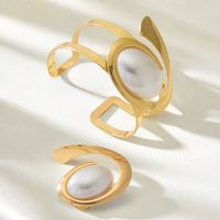 Ensemble de bracelet et bague en spirale de perles de petite taille - Accessoires à la mode, individualistes et polyvalents YU-0364