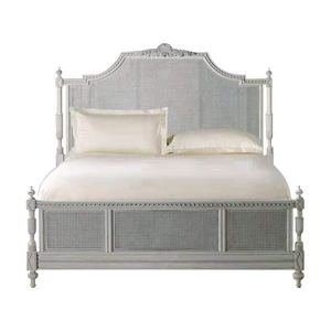 Modern Eco-Friendly Solid Wood Oak Platform <strong>Wall</strong> Bed King-size with Carved Royal Design - Product Image 1