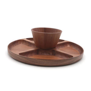 Présentoir à gâteau rond en bois d'acacia Plateau de service à dessert Présentoir à gâteau en bois et planche à <span class=keywords><strong>charcuterie</strong></span> - Product Image 4