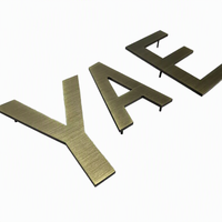 Letras Metálicas 3D Personalizadas en Latón Cepillado, Letras de Acero Inoxidable en Oro Antiguo para Vestíbulo de Oficina, Boutique, Recepción de Hotel