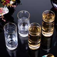 Verre à boire Highball à motif fin de 13 onces, forme cylindrique, pour eau, boissons, jus, vin, bière et cocktails, lot de 4