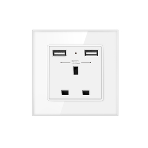 Double <span class=keywords><strong>prise</strong></span> murale britannique <span class=keywords><strong>avec</strong></span> interrupteur et lumière néon 13A 3 broches, matériau en verre flotté solide industriel, utilisation en <span class=keywords><strong>salle</strong></span> <span class=keywords><strong>de</strong></span> <span class=keywords><strong>bain</strong></span> - Product Image 4