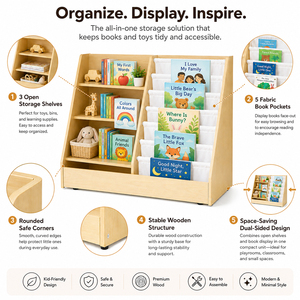 Preescolar de madera móvil niños guardería libro Montessori guardería caso estantería jardín de infantes aula chico lectura estantes de esquina - Product Image 2