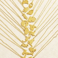 Hommes Femmes Pays Capitale Carte Ville Allemagne Portugal Espagne Séoul Washington Texas Plaqué Or Pendentif Colliers Vente en Gros