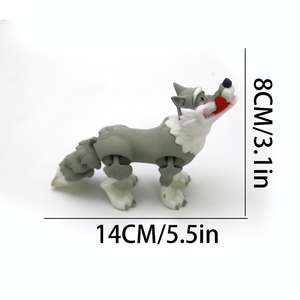 Porte-clés créatif en forme de petit loup imprimé en 3D, modèle animal portable pour activité collective, ornement, cadeau - Product Image 2