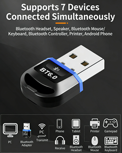Adaptador <span class=keywords><strong>USB</strong></span> BT 6.0 con Controlador Gratuito, Transmisor y Receptor, Dongle Inalámbrico <span class=keywords><strong>USB</strong></span> BT 6.0 para Computadora - Product Image 1
