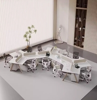 Mobilier de bureau et cloison centre d'appels partenaire Open 4 station bureau bureau cabine moderne table de bureau avec tiroir