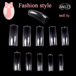 TSZS Factory Wholesale 500Pcs Extra Long ABS C Curved Nail Tips Clear  Half Cover False Nail for Home Salons - Product Image 2