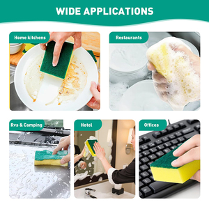 Spugna <span class=keywords><strong>per</strong></span> la pulizia della cucina resistente con tampone in poliestere di alta qualità senza graffio, facile da pulire <span class=keywords><strong>per</strong></span> <span class=keywords><strong>lavare</strong></span> <span class=keywords><strong>i</strong></span> <span class=keywords><strong>piatti</strong></span> - Product Image 4