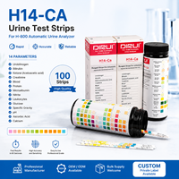 Bandelettes réactives Dirui 14 paramètres pour lecture visuelle rapide du calcium, pour analyse urinaire en laboratoire hospitalier et test d'électrolytes urinaires
