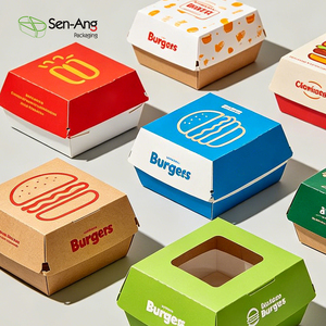 SenAng - Cajas Desechables <span class=keywords><strong>para</strong></span> Hamburguesas al por Mayor, Resistentes a <span class=keywords><strong>la</strong></span> Grasa, <span class=keywords><strong>para</strong></span> Envasado de <span class=keywords><strong>Comida</strong></span> Rápida, Suministro <span class=keywords><strong>para</strong></span> Restaurantes, al por Mayor - Product Image 1