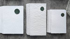 Suite de invitación de boda de papel hecho a mano, papel borde cubierto, papel hecho a mano, invitaciones de boda de algodón, <span class=keywords><strong>hojas</strong></span> de papel hechas a mano - Product Image 6