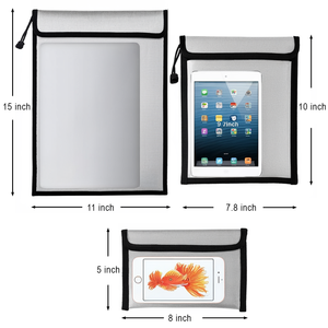 3 Pack Gray Fireproof And Waterproof <strong>Document</strong> <strong>Bag</strong> A4/A5 Organizer Pouch With Zipper For Laptop Storage Safe Storage For Fire - Product Image 5
