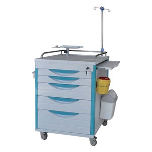 Chất Lượng Cao Bệnh Viện Xe Đẩy Có Thể Tháo Rời Ngăn Kéo Khẩn Cấp Xe Đẩy Y Tế Khẩn Cấp Tai Nạn Giỏ Hàng Với Phanh Chéo - Product Image 6