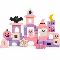 Ensemble de blocs en mousse rose et violet pour filles, thème Halloween, kit de construction créatif ouvert pour enfants d'âge préscolaire, OEM ODM