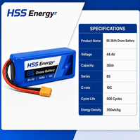 Paket Baterai Li-ion 12S 36Ah 350Wh/kg Baterai Densitas Energi Tinggi untuk Modul Kamera Thermal RGB UAV Pertanian China