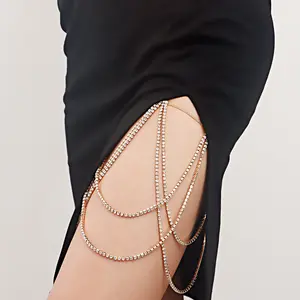 Mode Ornament Persönliche Nachtclub Modell Körper ketten Einfach Sexy Voll diamant mehr schicht ige Bein Armband Fabrik Großhandel