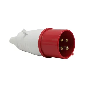New Style Red Ip44 Industrial Power Plug And Socket 16a 3 Pin
