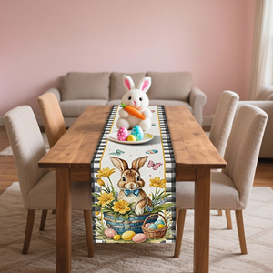 <b>Easter</b> Theme <b>Table</b> <b>Cloth</b> 33x183cm Theme Party Dinner Canvas Material Tablecloth Custom - Product Image 4