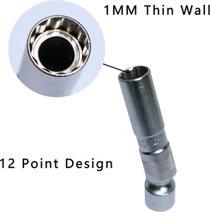 14Mm 16Mm Xoay Từ Spark Cắm Ổ Cắm Tường Mỏng Từ 3/8in Ổ Đĩa 12 Điểm Spark Cắm Ổ Cắm Loại Bỏ Công Cụ - Product Image 5