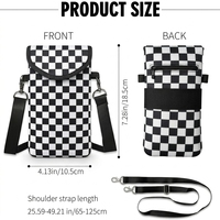 Modellen telefoonhoesje van zacht neopreen, geschikt voor telefoon, geld, pasjes, sleutels, met klittenbandsluiting, crossbody telefoon tas