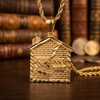 Collier Pendentif Charme Classique Style Luxe Léger Tendance et à la Mode, Meilleure Vente Transfrontalière, Or Véritable 14K